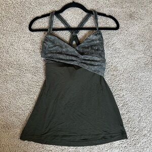 Hunter Green Strappy Workout Top